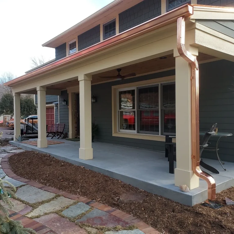 Sheridan Sheet Metal Co. - Copper K-Style Gutters on Front Porch