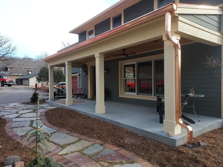 Sheridan Sheet Metal Co. - Copper K-Style Gutters on Front Porch