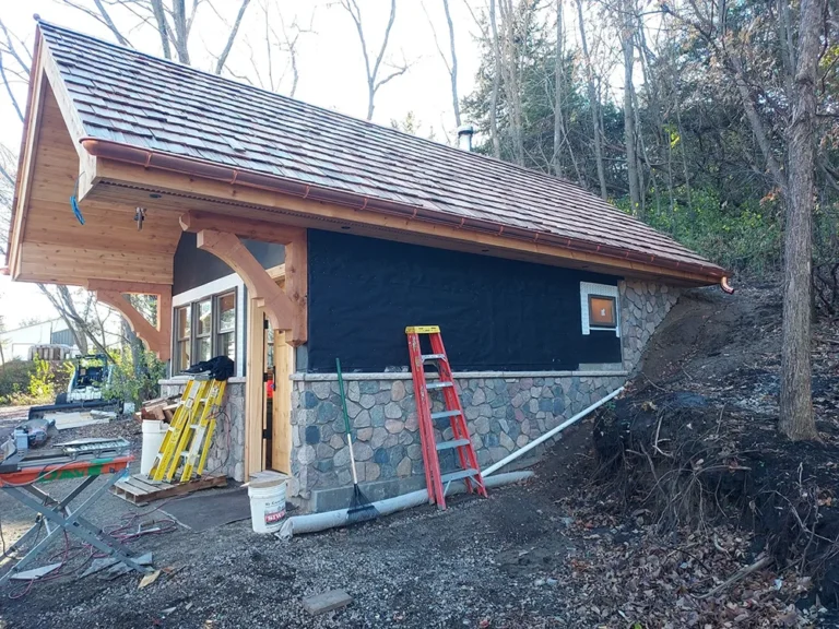 Sheridan Sheet Metal Co. - Copper Euro Gutter on Sauna